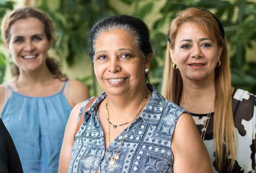 Stock photo of three women smiling